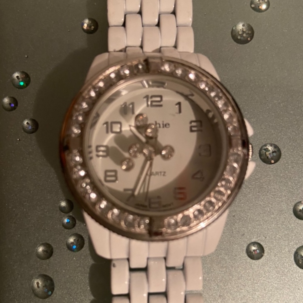 Girls Collezio Sophie Floating Rhinestones in Dial White Metal Bracelet Watch